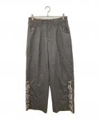 DAIRIKUダイリク）の古着「Embroidery Western Wide Slacks　エンブロイダリー ウエスタン ワイド スラックス　24SS B-4」｜グレー