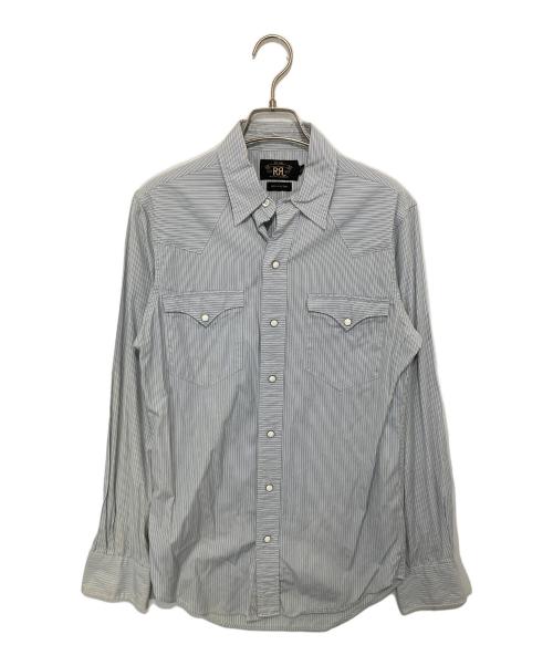 RRL（ダブルアールエル）RRL (ダブルアールエル) ストライプシャツ スカイブルー サイズ:XSの古着・服飾アイテム