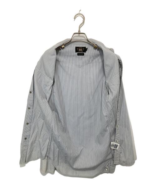 RRL（ダブルアールエル）RRL (ダブルアールエル) ストライプシャツ スカイブルー サイズ:XSの古着・服飾アイテム