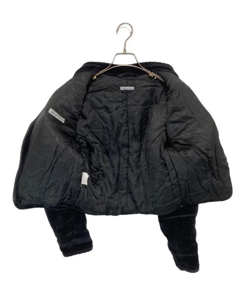 EMPORIO ARMANI（エンポリオ アルマーニ）EMPORIO ARMANI (エンポリオ アルマーニ) ショート中綿ベロアジャケット ネイビー サイズ:３８の古着・服飾アイテム