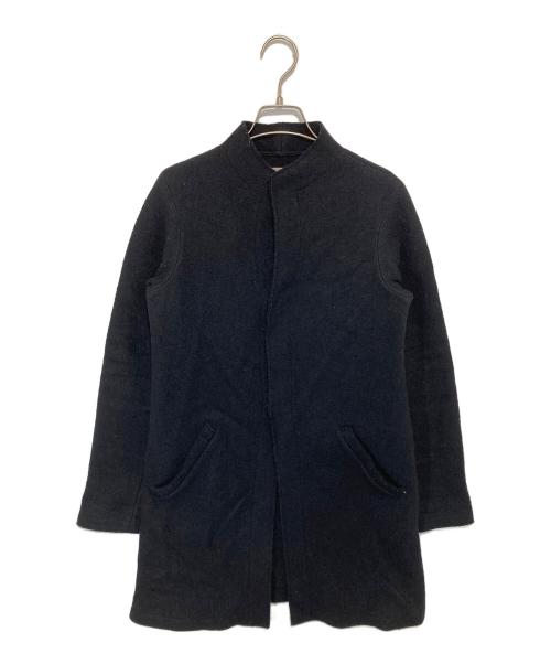 YOHJI YAMAMOTO（ヨウジヤマモト）YOHJI YAMAMOTO (ヨウジヤマモト) タイトノーカラーコート ネイビー サイズ:3の古着・服飾アイテム