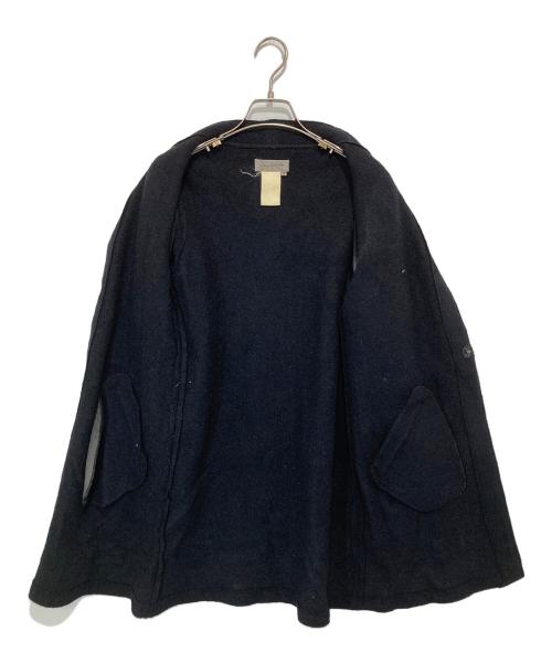 YOHJI YAMAMOTO（ヨウジヤマモト）YOHJI YAMAMOTO (ヨウジヤマモト) タイトノーカラーコート ネイビー サイズ:3の古着・服飾アイテム