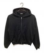 AURALEEオーラリー）の古着「SMOOTH SOFT SWEAT SHORT ZIP PARKA　スムース ソフト スウェット ショート ジップ パーカ　A22SP01HU」｜ブラック