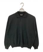 AURALEEオーラリー）の古着「PIMA LIGHT SWEAT ポロ　ピマライトスウェットポロ　A24AP02MS」｜ブラック