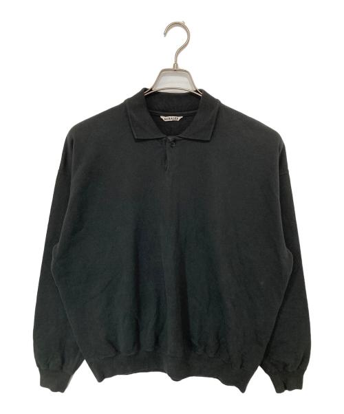 AURALEE（オーラリー）AURALEE (オーラリー) PIMA LIGHT SWEAT ポロ　ピマライトスウェットポロ　A24AP02MS ブラック サイズ:3の古着・服飾アイテム