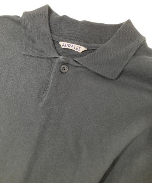 AURALEE（オーラリー）AURALEE (オーラリー) PIMA LIGHT SWEAT ポロ　ピマライトスウェットポロ　A24AP02MS ブラック サイズ:3の古着・服飾アイテム