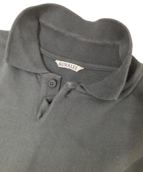 AURALEE（オーラリー）AURALEE (オーラリー) PIMA LIGHT SWEAT ポロ　ピマライトスウェットポロ　A24AP02MS ブラック サイズ:3の古着・服飾アイテム