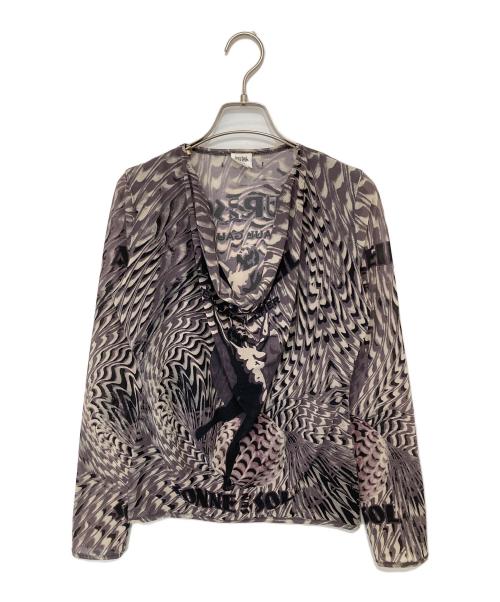 Jean Paul Gaultier FEMME（ジャンポールゴルチエ フェム）Jean Paul Gaultier FEMME (ジャンポールゴルチエ フェム) パワーネットカットソー 　90’s　KKYGGS0002　 グレー サイズ:40の古着・服飾アイテム