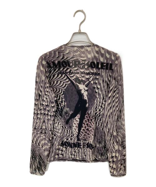 Jean Paul Gaultier FEMME（ジャンポールゴルチエ フェム）Jean Paul Gaultier FEMME (ジャンポールゴルチエ フェム) パワーネットカットソー 　90’s　KKYGGS0002　 グレー サイズ:40の古着・服飾アイテム