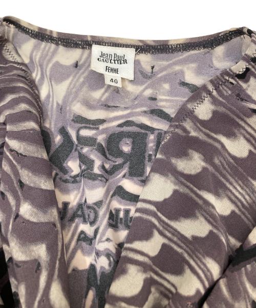 Jean Paul Gaultier FEMME（ジャンポールゴルチエ フェム）Jean Paul Gaultier FEMME (ジャンポールゴルチエ フェム) パワーネットカットソー 　90’s　KKYGGS0002　 グレー サイズ:40の古着・服飾アイテム