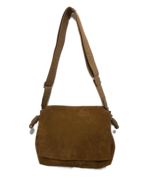 LOEWE（ロエベ）LOEWE (ロエベ) スエードメッセンジャーバッグ ブラウンの古着・服飾アイテム
