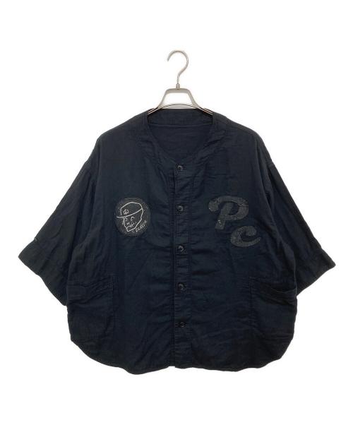 Porter Classic（ポータークラシック）Porter Classic (ポータークラシック) SUVIN GOLD GAUZE BASEBALL SHIRT CUSTOM スビンゴールドガーゼベースボールショートカスタム ブラック サイズ:Lの古着・服飾アイテム