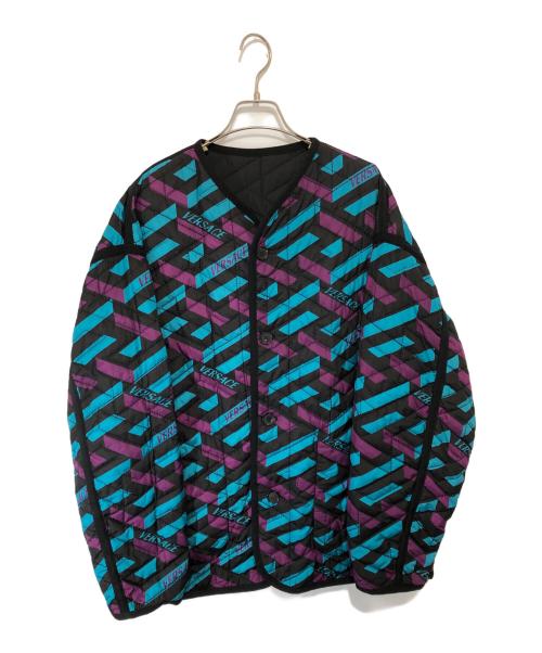 VERSACE（ヴェルサーチ）VERSACE (ヴェルサーチ) リバーシブルキルティングジャケット ブラック×パープル サイズ:48の古着・服飾アイテム