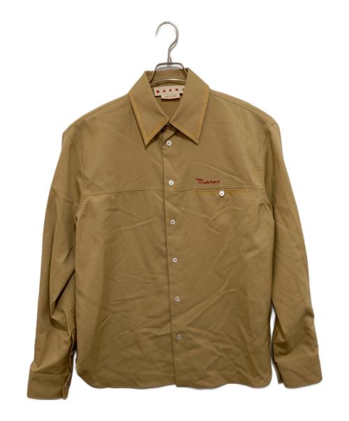 MARNI（マルニ）MARNI (マルニ) トロピカルウール ステッチワーク オーバーシャツ CUMU0265S7 ベージュ サイズ:48の古着・服飾アイテム