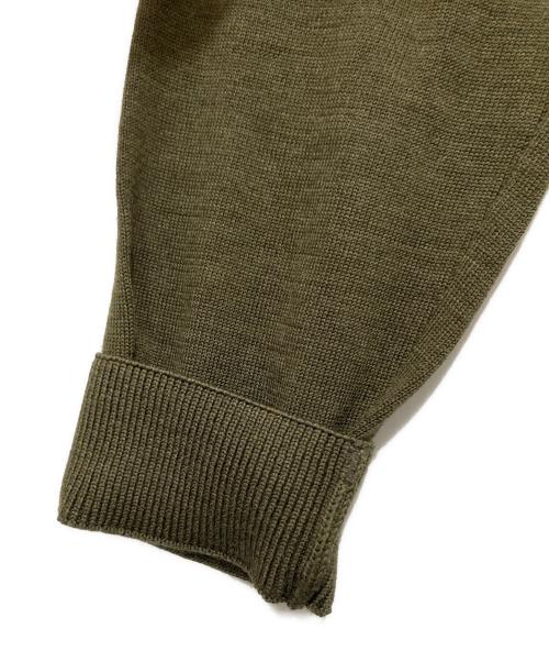 maison kitsune（メゾンキツネ）MAISON KITSUNE (メゾンキツネ) FOX HEAD PATCH POLO JUMPER フォックス ヘッド パッチ LM00206KT1036 ポロ ジャンパー カーキ サイズ:Lの古着・服飾アイテム