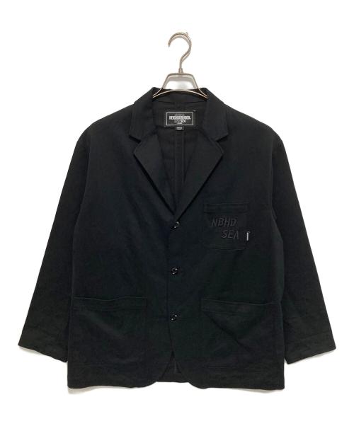 NEIGHBORHOOD（ネイバーフッド）NEIGHBORHOOD (ネイバーフッド) WIND AND SEA 3BUTTON JACKET　ウィンド・アンド・シー・スリー・ボタン・ジャケット　	231AQWSN-JKM01S ブラック サイズ:Mの古着・服飾アイテム