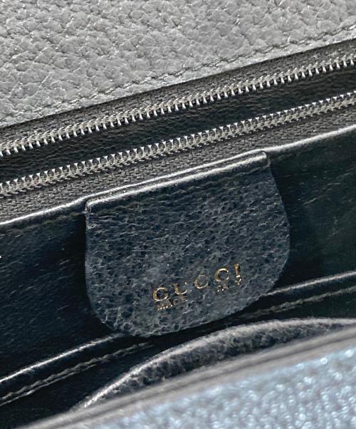 GUCCI（グッチ）GUCCI (グッチ) 20th Cenyury カーフスキン バンプー ナイト サッチェルバック ブラックの古着・服飾アイテム