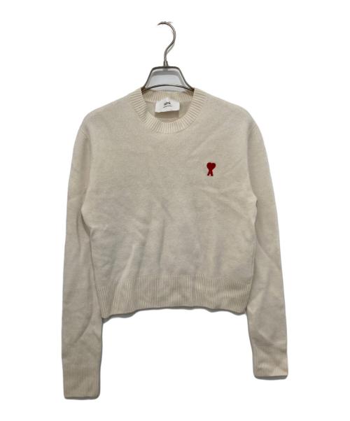 AMI Alexandre Mattiussi（アミアレクサンドルマテュッシ）AMI Alexandre Mattiussi (アミアレクサンドルマテュッシ) Ami de Coeur ハートロゴ セーター・ニット FKS001.001 ホワイト サイズ:Sの古着・服飾アイテム
