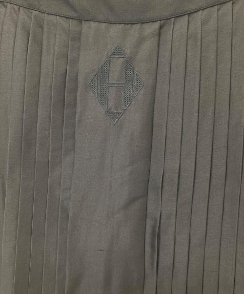 HERMES（エルメス）HERMES (エルメス) プリーツデザインシルクワンピース グレー サイズ:36の古着・服飾アイテム