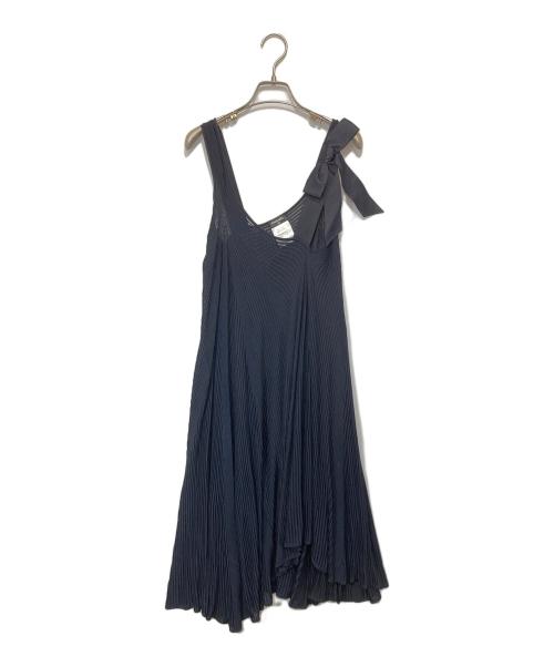 CHANEL（シャネル）CHANEL (シャネル) プリーツリボンワンピース　P37870K02521 ネイビー サイズ:38の古着・服飾アイテム