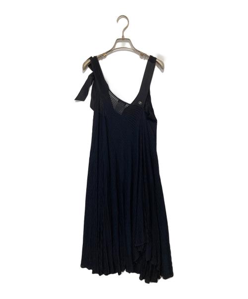 CHANEL（シャネル）CHANEL (シャネル) プリーツリボンワンピース　P37870K02521 ネイビー サイズ:38の古着・服飾アイテム