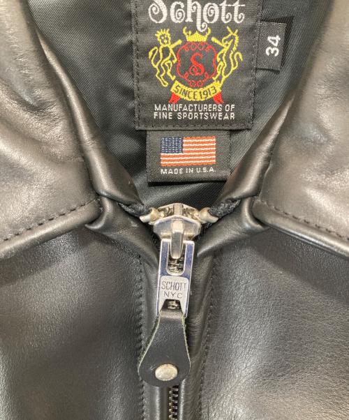 SCHOTT BROS.（ショットブロス）SCHOTT BROS. (ショットブロス) 103US TRUCKER LEATHER ジャケット　トラッカーレザージャケット　7209 ブラック サイズ:34の古着・服飾アイテム