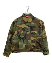 SUPREME（シュプリーム）の古着「JACQUARD LOGOS DENIM JACKET ジャカード ロゴス デニム ジャケット」｜カーキ