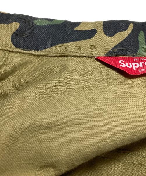 SUPREME（シュプリーム）Supreme (シュプリーム) JACQUARD LOGOS DENIM JACKET ジャカード ロゴス デニム ジャケット カーキ サイズ:Mの古着・服飾アイテム