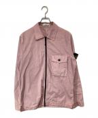 STONE ISLANDストーンアイランド）の古着「OLD EFFECT CANVAS OVERSHIRT　オールドエフェクトキャンバスオーバーシャツ　25SS　	7215114WN」｜ピンク
