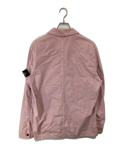 STONE ISLAND（ストーンアイランド）STONE ISLAND (ストーンアイランド) OLD EFFECT CANVAS OVERSHIRT　オールドエフェクトキャンバスオーバーシャツ　25SS　	7215114WN ピンク サイズ:Lの古着・服飾アイテム