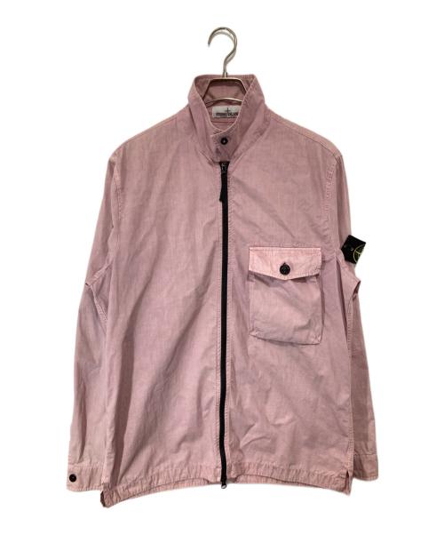 STONE ISLAND（ストーンアイランド）STONE ISLAND (ストーンアイランド) OLD EFFECT CANVAS OVERSHIRT　オールドエフェクトキャンバスオーバーシャツ　25SS　	7215114WN ピンク サイズ:Lの古着・服飾アイテム