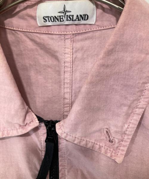 STONE ISLAND（ストーンアイランド）STONE ISLAND (ストーンアイランド) OLD EFFECT CANVAS OVERSHIRT　オールドエフェクトキャンバスオーバーシャツ　25SS　	7215114WN ピンク サイズ:Lの古着・服飾アイテム