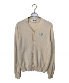PLAY COMME des GARCONS（プレイコムデギャルソン）の古着「ハートワッペンカーディガン AZ-N066」｜アイボリー