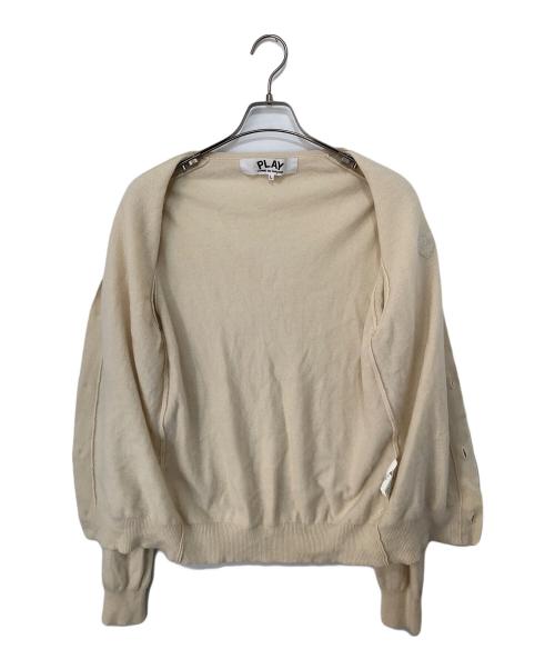 PLAY COMME des GARCONS（プレイコムデギャルソン）PLAY COMME des GARCONS (プレイコムデギャルソン) ハートワッペンカーディガン AZ-N066 アイボリー サイズ:Lの古着・服飾アイテム