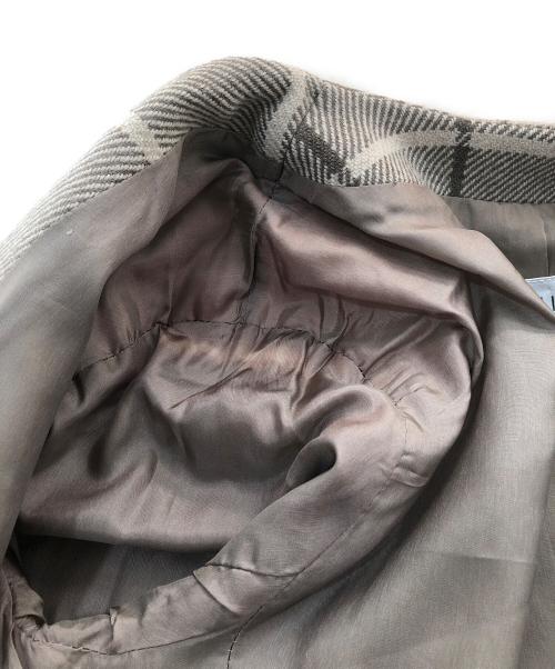 CELINE（セリーヌ）CELINE (セリーヌ) ジェーシーシー期 ノーカラージャケット チェック ベージュ サイズ:４２の古着・服飾アイテム
