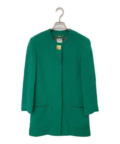 CELINE（セリーヌ）CELINE (セリーヌ) セットアップスーツ ノーカラー グリーン サイズ:38の古着・服飾アイテム