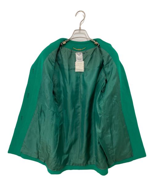 CELINE（セリーヌ）CELINE (セリーヌ) セットアップスーツ ノーカラー グリーン サイズ:38の古着・服飾アイテム