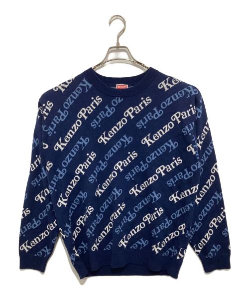 KENZO（ケンゾー）KENZO (ケンゾー) VERDY JUMPER CREW NECK KNIT ヴェルディ ジャンパー クルーネック ニット FE55PU4573CB ブルー サイズ:Lの古着・服飾アイテム