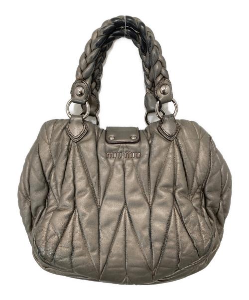 MIU MIU（ミュウミュウ）MIU MIU (ミュウミュウ) ハンドバッグ　マテラッセ シルバーの古着・服飾アイテム