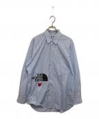 PLAY COMME des GARCONSプレイコムデギャルソン）の古着「The North Face X Play Blouse Stripe ザ ノース フェイス X プレイ ブラウス ストライプ AE-B202」｜スカイブルー