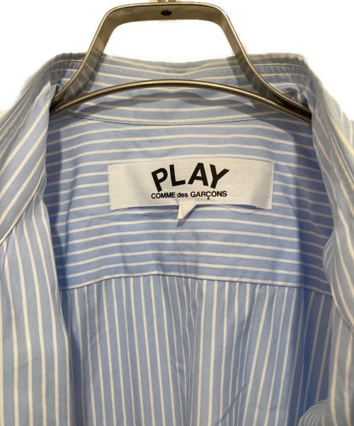 PLAY COMME des GARCONS（プレイコムデギャルソン）PLAY COMME des GARCONS The North Face X Play Blouse Stripe ザ ノース フェイス X プレイ ブラウス ストライプ AE-B202 スカイブルー サイズ:Lの古着・服飾アイテム