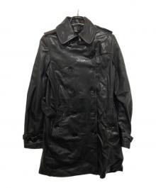 BURBERRY BRIT（バーバリーブリット）の古着「ラムレザートレンチコート」｜ブラック