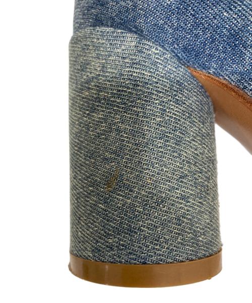MM6 Maison Margiela（エムエムシックスメゾンマルジェラ）MM6 Maison Margiela (エムエムシックスメゾンマルジェラ) ロゴプリント デニムアンクルブーツ インディゴ サイズ:37の古着・服飾アイテム