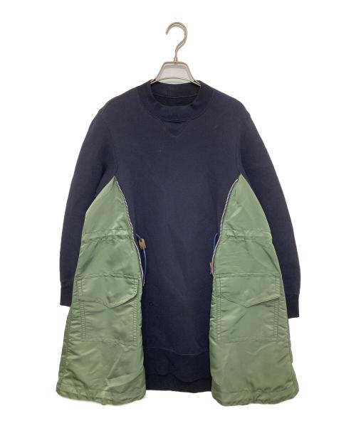 sacai（サカイ）sacai (サカイ) Sponge Sweat MA-1 Dress　スポンジスウェットエムエーワンドレス　SCW-059 ネイビー サイズ:２の古着・服飾アイテム