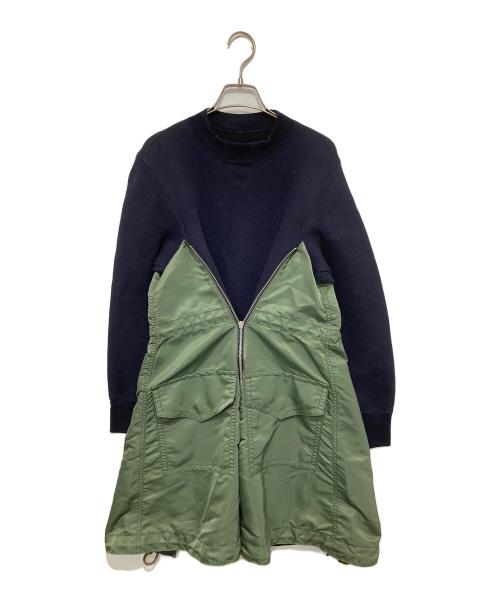 sacai（サカイ）sacai (サカイ) Sponge Sweat MA-1 Dress　スポンジスウェットエムエーワンドレス　SCW-059 ネイビー サイズ:２の古着・服飾アイテム
