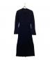 Mame Kurogouchi（マメクロゴウチ）の古着「Lace Stripe Knitted Dress レースストライプ ニットワンピース MM23PF-KN727」｜ネイビー