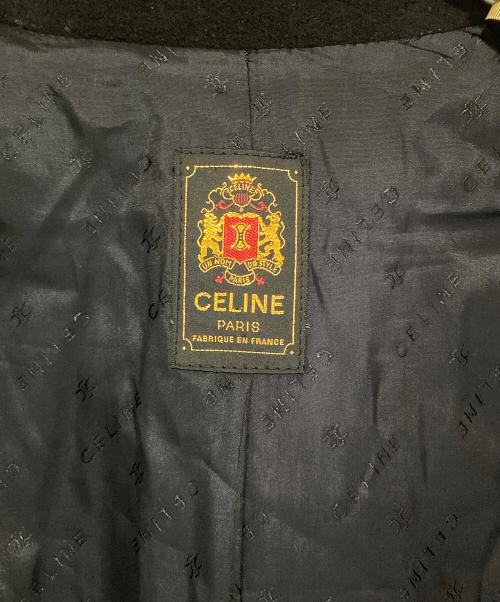 CELINE（セリーヌ）CELINE (セリーヌ) トリオンフ 金ボタン ダブルブレストロングコート ブラック サイズ:サイズ表記なしの古着・服飾アイテム