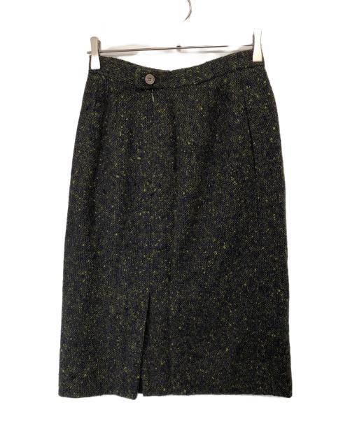 CELINE（セリーヌ）CELINE (セリーヌ) レザーカラーチェーン装飾セットアップ グリーン サイズ:40の古着・服飾アイテム