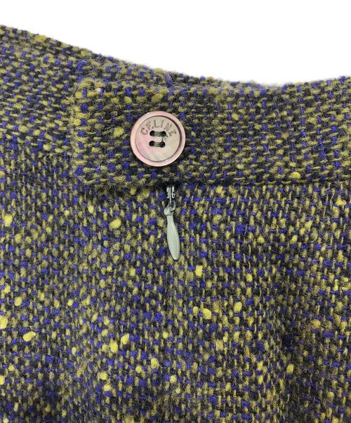 CELINE（セリーヌ）CELINE (セリーヌ) レザーカラーチェーン装飾セットアップ グリーン サイズ:40の古着・服飾アイテム