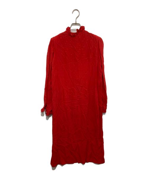 LEONARD FASHION（レオナールファッション）LEONARD FASHION (レオナールファッション) シルクワンピース レッド サイズ:不明の古着・服飾アイテム